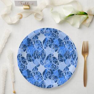 Neural Network Blue Neurons Paper Plate