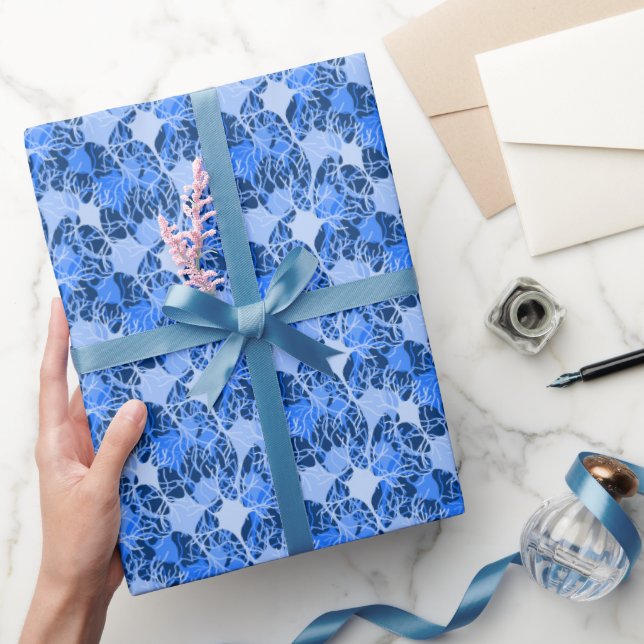 Neural Network Blue Neurons Wrapping Paper (Gifting)