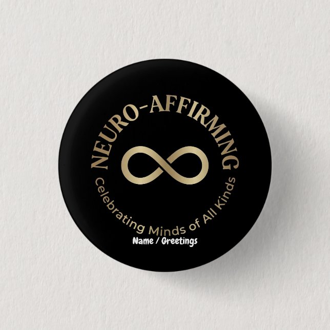 Neuro Affirming Rainbow Infinity Art Neurodiverse 3 Cm Round Badge (Front)