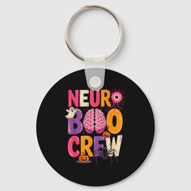 Neuro Boo Crew Halloween Anatomical Brain Anatomy  Key Ring (Front)