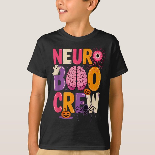Neuro Boo Crew Halloween Anatomical Brain Anatomy  T-Shirt (Front)