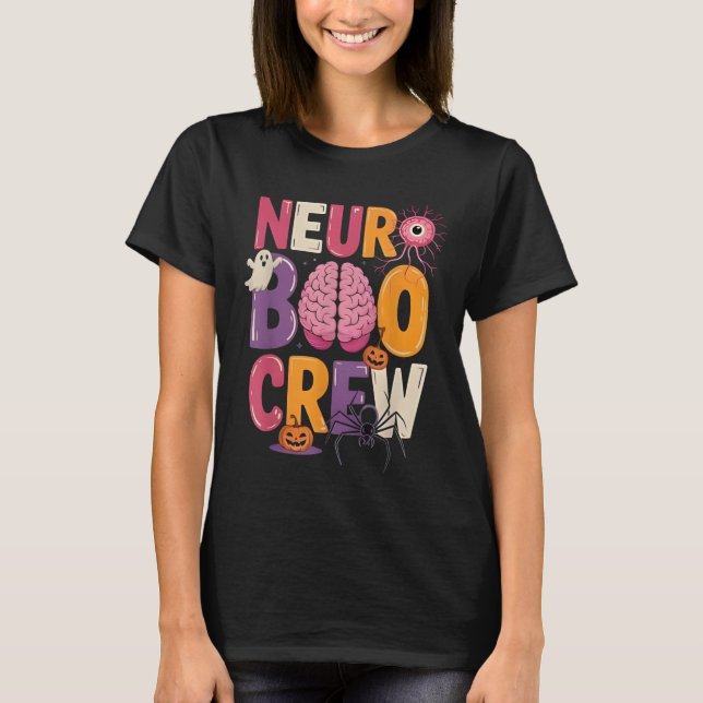 Neuro Boo Crew Halloween Anatomical Brain Anatomy  T-Shirt (Front)