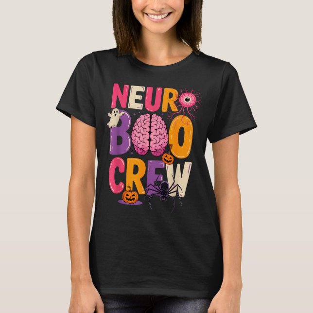 Neuro Boo Crew Halloween Anatomical Brain Anatomy  T-Shirt (Front)
