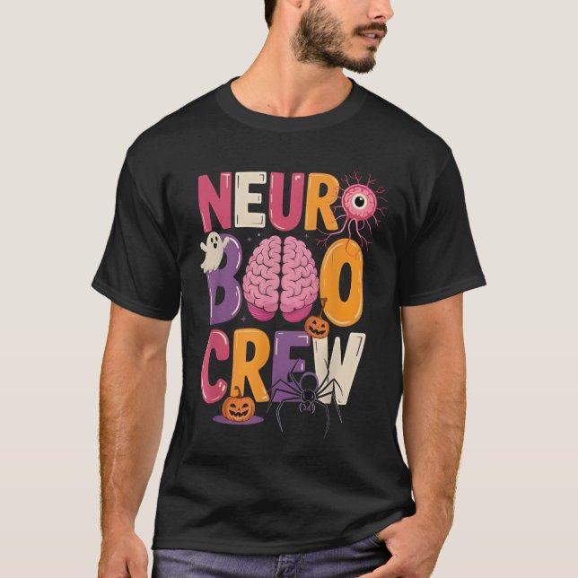 Neuro Boo Crew Halloween Anatomical Brain Anatomy  T-Shirt (Front)