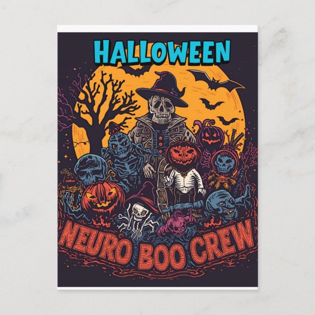 Neuro Boo Crew Halloween Postcard (Front)