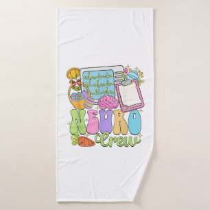 Neuro Crew Happy Easter Day Hoppy Neurology Nurse  Bath Towel