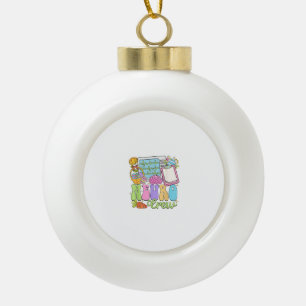 Neuro Crew Happy Easter Day Hoppy Neurology Nurse Ceramic Ball Christmas Ornament