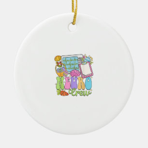 Neuro Crew Happy Easter Day Hoppy Neurology Nurse  Ceramic Tree Decoration