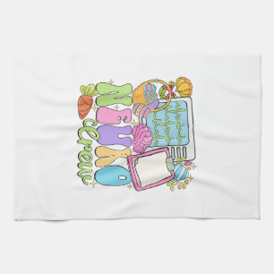 Neuro Crew Happy Easter Day Hoppy Neurology Nurse  Tea Towel