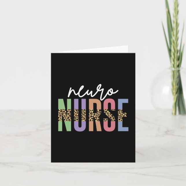 Neuro Nurse cheetah RN nurse appreciation gifts Card (Front)