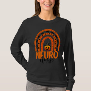 Neuro Nurse Neuroscience Rainbow Halloween Pumpkin T-Shirt