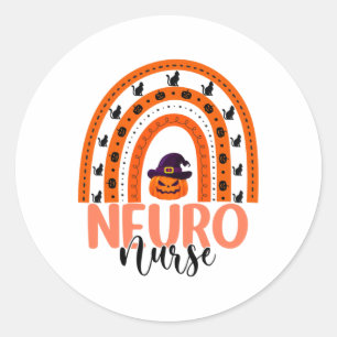 Neuro Nurse Rainbow Halloween Costume Neuroscience Classic Round Sticker
