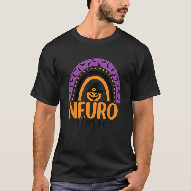 Neuro Nurse Rainbow Halloween Costume Neuroscience T-Shirt (Front)