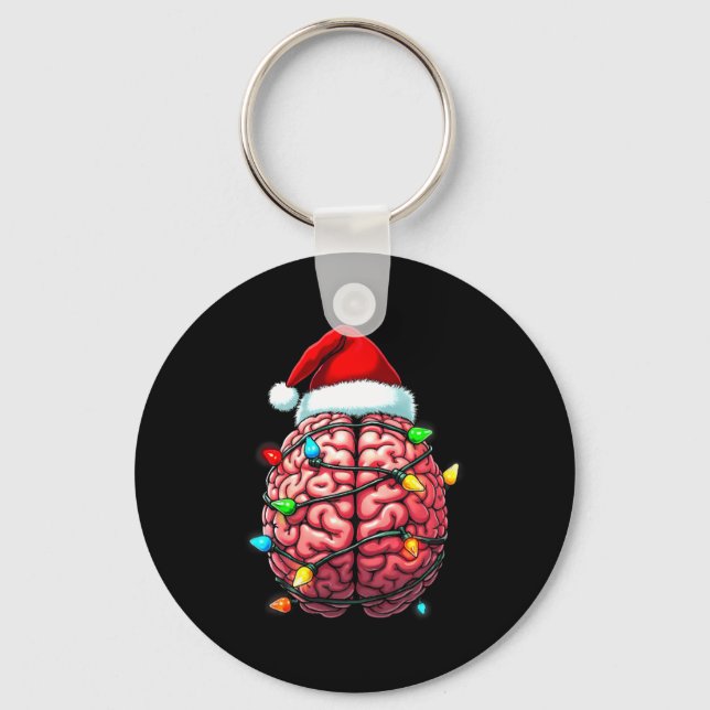 Neuro Nurse Xmas Santa Hat Neurology Premium Tri-b Key Ring (Front)