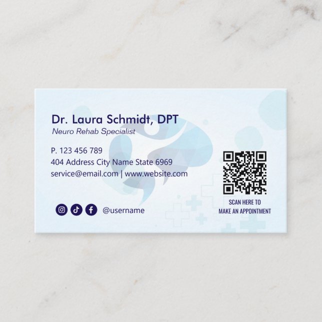 Neuro Rehab Business | Minimalist White Business Card (Front)