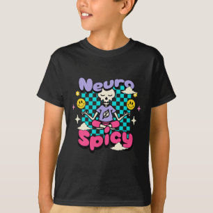 Neuro Spicy Adhd Autism Awareness Retro Groovy Ske T-Shirt