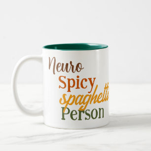 Neuro Spicy Spaghetti Person  Two-Tone Coffee Mug