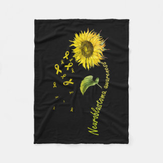 Neuroblastoma Awareness Sunflower  Fleece Blanket