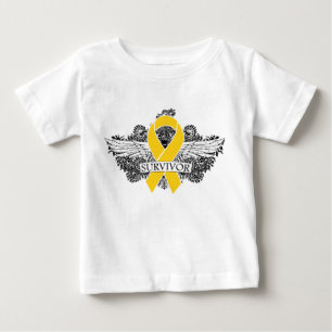 Neuroblastoma Cancer SURVIVOR Winged Ribbon Baby T-Shirt
