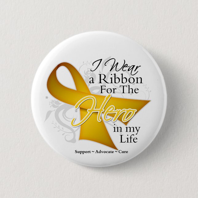 Neuroblastoma Ribbon Hero in My Life 6 Cm Round Badge (Front)