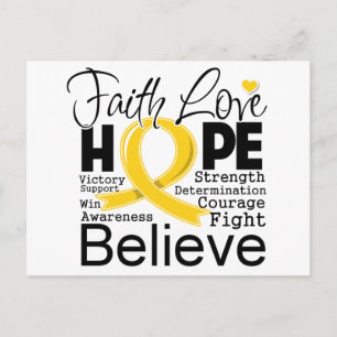 Neuroblastoma Typographic Faith Love Hope Postcard