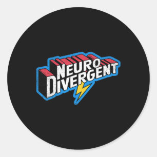 Neurodivergent Adhd Autism Hero Asd Celebrate Neur Classic Round Sticker