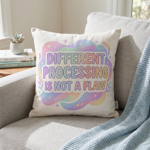 Neurodivergent Affirmation Pastel Typography Cushion