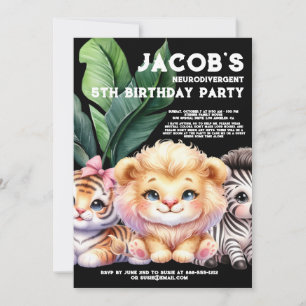 Neurodivergent Autistic Birthday Party Invitation