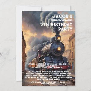 Neurodivergent Autistic Birthday Party Invitation