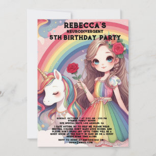 Neurodivergent Autistic Birthday Party Invitation