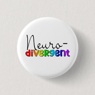 Neurodivergent   Neurodiversity Awareness Rainbow 3 Cm Round Badge