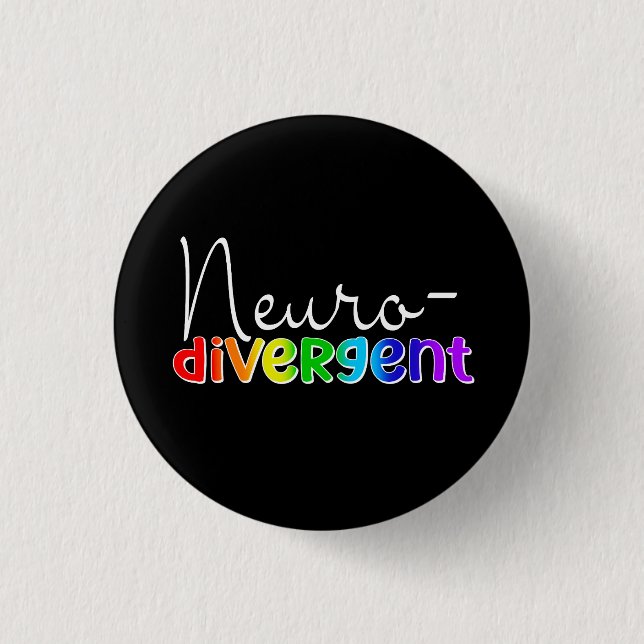 Neurodivergent | Neurodiversity Awareness Rainbow 3 Cm Round Badge (Front)