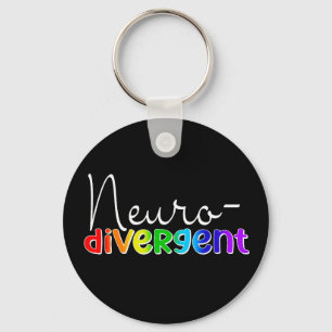 Neurodivergent   Neurodiversity Awareness Rainbow Key Ring
