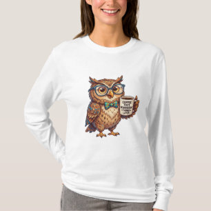 Neurodivergent Owl Funny Meme Coffee First T-Shirt