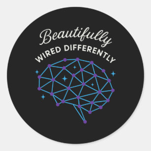 Neurodivergent Pride Adhd Autism Acceptance Differ Classic Round Sticker