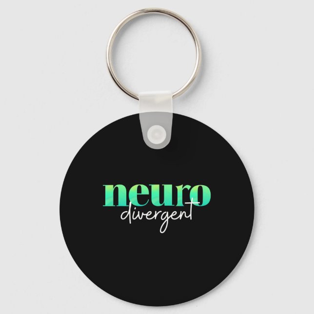 Neurodivergent Pride For Autism Adhd And Asd Aware Key Ring (Front)