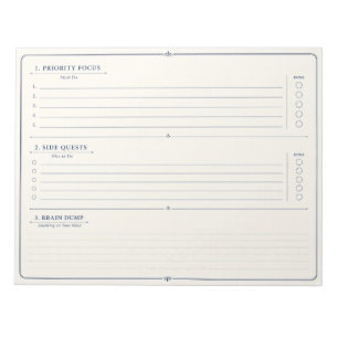 Neurodivergent Priority Planner Autism ADHD Focus Notepad
