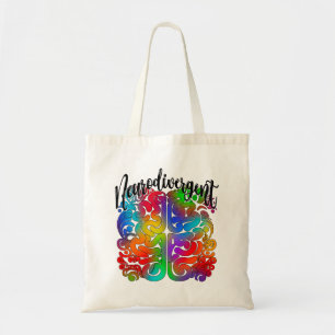 Neurodivergent Rainbow Brain for Autism Acceptance Tote Bag