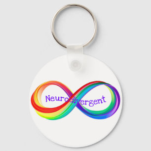 Neurodivergent Rainbow Infinity Symbol Button Key Ring