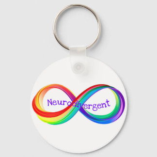 Neurodivergent Rainbow Infinity Symbol Button Key Ring
