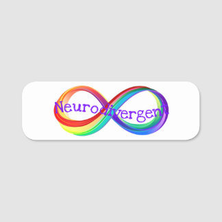 Neurodivergent Rainbow Infinity Symbol Button Name Tag