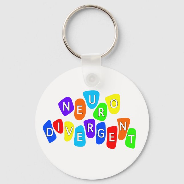 Neurodivergent | Rainbow Neurodiversity Awareness Key Ring (Front)