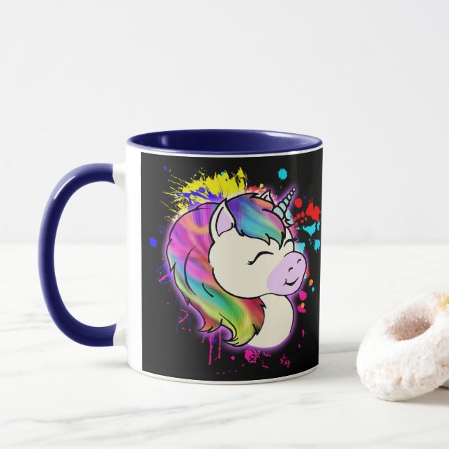 Neurodivergent Rebel Unicorn Coffee Mug (With Donut)
