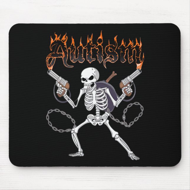 Neurodivergent Skeleton Warrior Autism Awareness  Mouse Mat (Front)