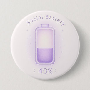 Neurodivergent Social Battery Autism ADHD AuDHD 7.5 Cm Round Badge