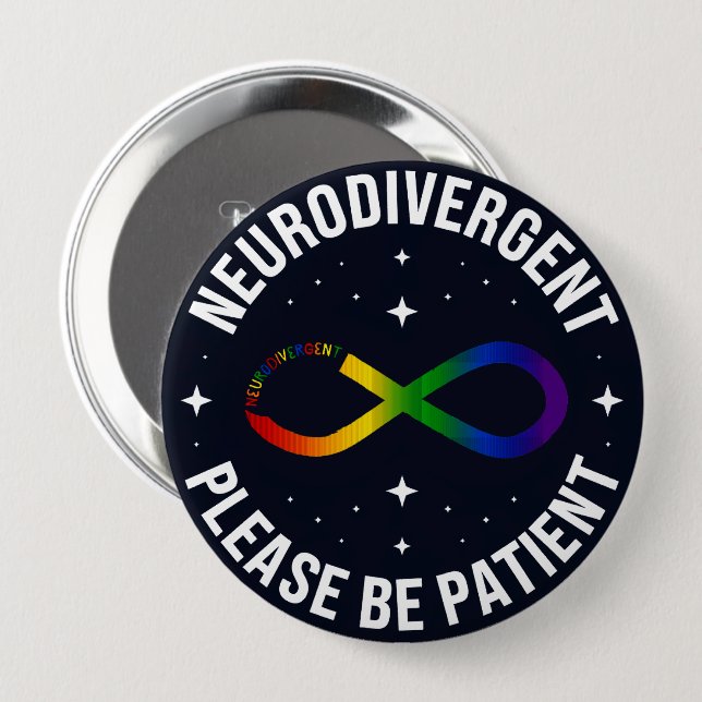 neurodivergent symbol 10 cm round badge (Front & Back)