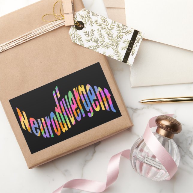 Neurodivergent typography Neurodiversity Awareness Rectangular Sticker (Gifting)