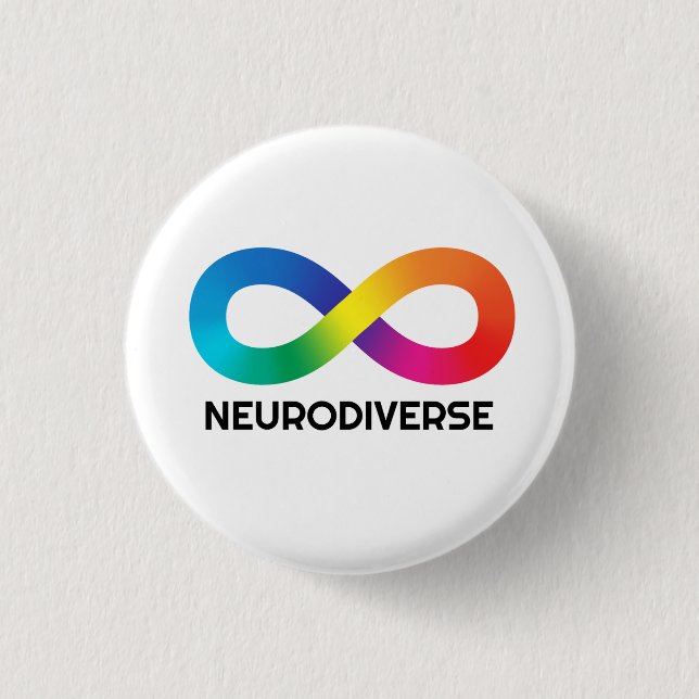 Neurodiverse Infinity Symbol Autistic 3 Cm Round Badge (Front)