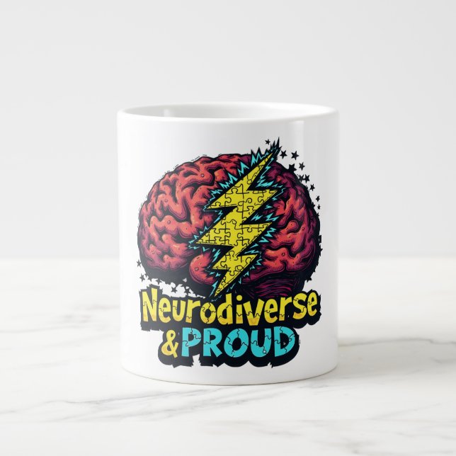 Neurodiverse & Proud Large Coffee Mug (Front)