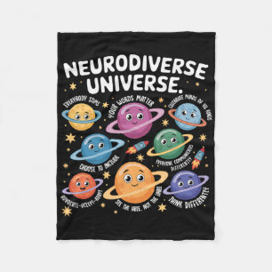 Neurodiverse Universe Autism Inclusion Planets Awa Fleece Blanket